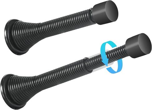 HOMOTEK 10 Pack Telescoping Spring Door Stoppers, Extended from 3-1/8 to 4-1/4 inches Wall Mount Extra Long Door Stops- Flexible Spring Doorstops Wall Protector (Antique Brass) in Saudi Arabia