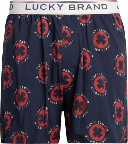 سراويل بوكسر رجالية من Lucky Brand - 6 قطع فضفاضة من نسيج ناعم للرجال - بوكسر كلاسيكي مسامي للرجال (S-XL)، مقاس XX-Large، رمادي داكن/طباعة طقس عاصف/رمادي فاتح منقط in Saudi Arabia