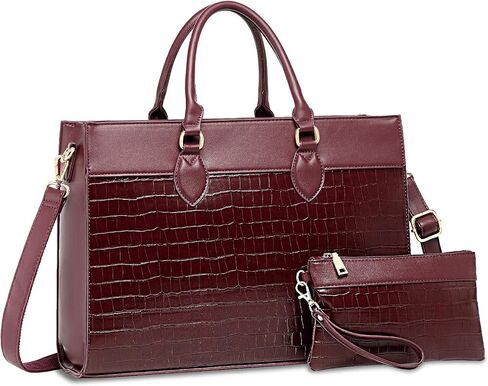 BOLOSTA Laptop Bag for Women 15.6 inch Work Tote Bags for Women Large Waterproof Leather Computer Bag with Clutch Purse in Saudi Arabia