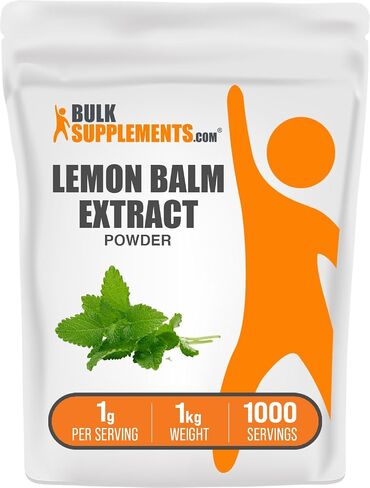BulkSupplements.com Lemon Balm Extract Powder - Melissa Officinalis, Lemon Balm Supplement, Lemon Balm Powder - Vegan & Gluten Free, 1000mg per Serving, 500g (1.1 lbs) (Pack of 1) in Saudi Arabia