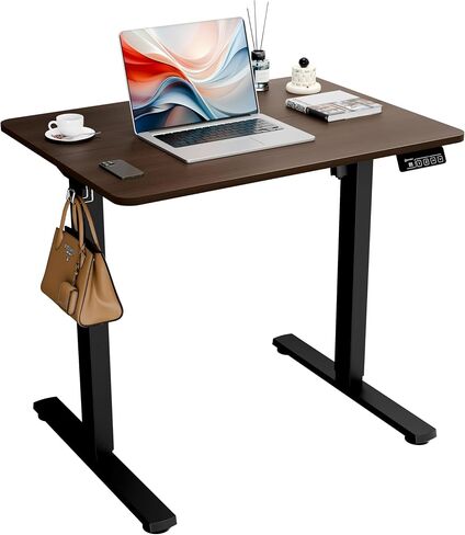 مكتب قائم قابل للتعديل بارتفاع كهربائي 170 × 60 سم (67 بوصة × 23.6 بوصة)، مكتب قائم للجلوس مع سطح ربط للمكتب المنزلي (إطار أبيض، سطح مكتب أبيض وكرزي) in Kuwait