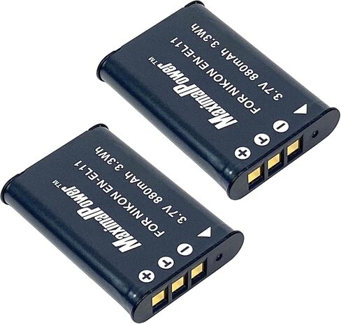 MaximalPower Replacement Li-ion Battery for NIKON EN-EL11 Camera Batteries - Fully Decoded 3.7V 880mAh Non-OEM Battery for Digital Photography in Saudi Arabia