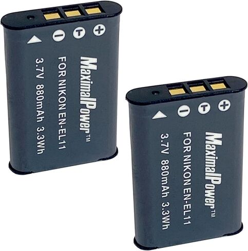 MaximalPower Replacement Li-ion Battery for NIKON EN-EL11 Camera Batteries - Fully Decoded 3.7V 880mAh Non-OEM Battery for Digital Photography in Saudi Arabia
