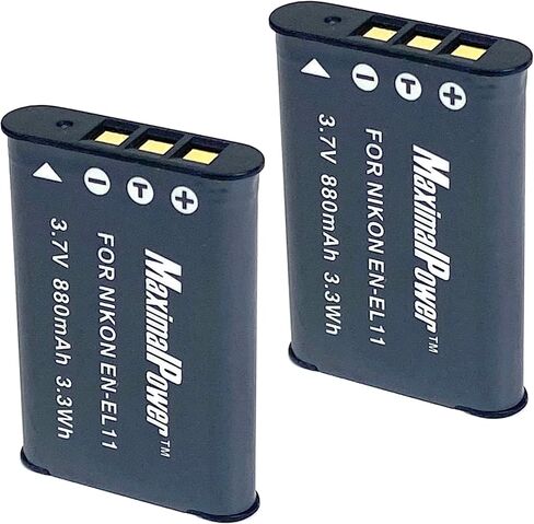 MaximalPower Replacement Li-ion Battery for NIKON EN-EL11 Camera Batteries - Fully Decoded 3.7V 880mAh Non-OEM Battery for Digital Photography in Saudi Arabia