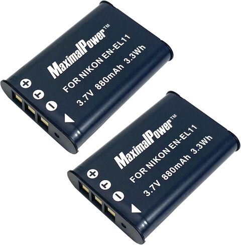 MaximalPower Replacement Li-ion Battery for NIKON EN-EL11 Camera Batteries - Fully Decoded 3.7V 880mAh Non-OEM Battery for Digital Photography in Saudi Arabia