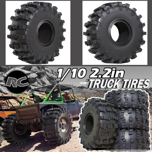 4 قطع 2.2 بوصة RC إطارات مطاطية 150 مم إطار زاحف مع حشوات إسفنجية متوافقة مع 1/10 RC الزاحف المحوري SCX10 RR10 90053 AX10 Wraith 90056 90045 in Saudi Arabia