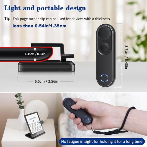 RF Remote Control Page Turner for Kindle Paperwhite Oasis Kobo,Clicker Page Turner Kindle Accessories for iPhone,iPad, Android Tablets Reading Novels,Camera Video Recording Remote(Green) in Saudi Arabia