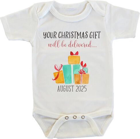 Witty and Bitty Your Christmas Gift Will Be Delivered Baby Pregnancy Reveal Onesie Expecting Announcement Parents Grandparents Family (July 2025) in Saudi Arabia