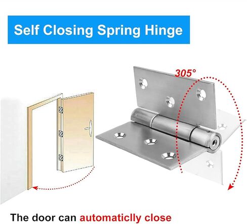 3pcs Self-Closing Heavy-duty Thickness 3mm Stainless Steel Door Hinge Commercial Grade Spring Door Hinge (4inch, Black) in Saudi Arabia