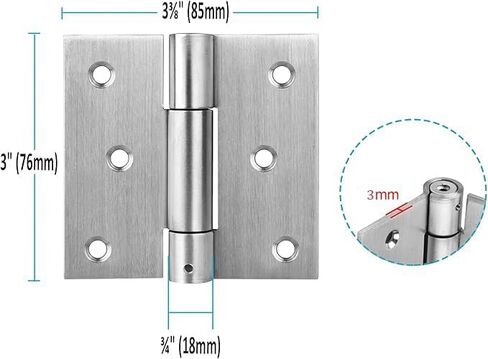 3pcs Self-Closing Heavy-duty Thickness 3mm Stainless Steel Door Hinge Commercial Grade Spring Door Hinge (4inch, Black) in Saudi Arabia