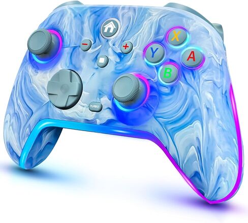 Wireless Switch Controllers for Nitendo Switch/OLED/Lite, 1200mAh Switch Pro Controller with 10 Color Light Modes, Rechargeable Switch Turbo Control with Vibration, Turbo, Wake Up, 6-Axis Gyro in Saudi Arabia