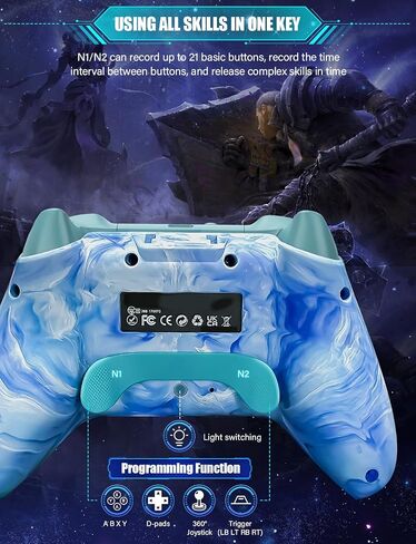 Wireless Switch Controllers for Nitendo Switch/OLED/Lite, 1200mAh Switch Pro Controller with 10 Color Light Modes, Rechargeable Switch Turbo Control with Vibration, Turbo, Wake Up, 6-Axis Gyro in Saudi Arabia