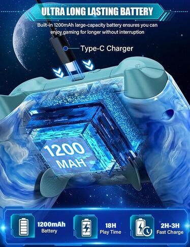 Wireless Switch Controllers for Nitendo Switch/OLED/Lite, 1200mAh Switch Pro Controller with 10 Color Light Modes, Rechargeable Switch Turbo Control with Vibration, Turbo, Wake Up, 6-Axis Gyro in Saudi Arabia