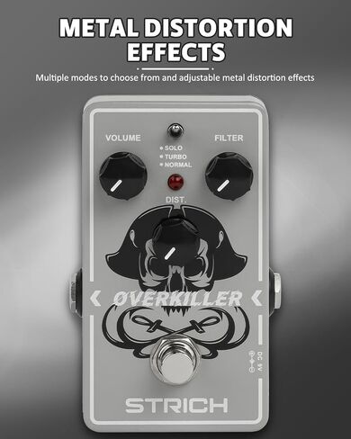 STRICH BE-RICH Tube Overdrive Distortion Pedal for Electric Guitar, Compact and Mini Design, True Bypass, 3 Control Knobs, Volume, Tone, Gain, Dual Mode Adjustment, Boost, Normal, 9V DC in Kuwait