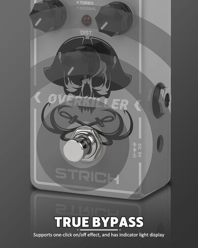 STRICH BE-RICH Tube Overdrive Distortion Pedal for Electric Guitar, Compact and Mini Design, True Bypass, 3 Control Knobs, Volume, Tone, Gain, Dual Mode Adjustment, Boost, Normal, 9V DC in Kuwait