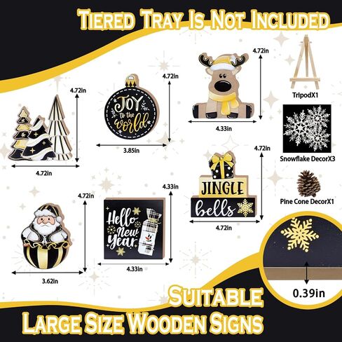 Merry Christmas Tiered Tray Decor, Christmas Classic Movie Tray Decorations, Xmas Alone Boy Kevin Thieves Wooden Signs, Funny Holiday Rustic Farmhouse Home Decor for Table Shelf Mantel Party in Saudi Arabia