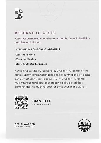 D’Addario Organic Reserve Classic Bb Clarinet Reeds - Filed, Strength 3.5, 25-Pack in Kuwait