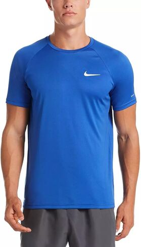Nike Men's Dri-FIT UPF 40+ Hydroguard Swim Tee (US, Alpha, Medium, Regular, Regular, Aquarius Blue) in Saudi Arabia