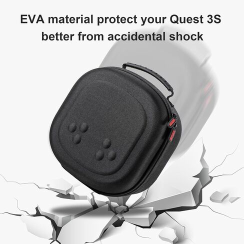 Hard Carrying Case for Meta Quest 3S/Quest 3/Vision Pro, Transparent Hard Shell Travel Case Compatible with VR Headset, Touch Controllers and Other Accessories, Space Saving Design in Saudi Arabia