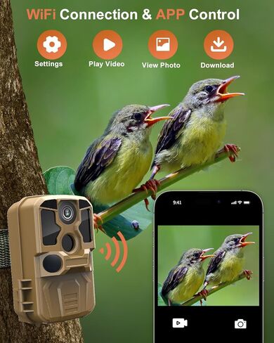 KJK Trail Camera WiFi 8K 84MP with 64GB Memory Card, Game Camera with Night Vision, 0.05s Trigger Motion Activated, IP67 Waterproof 130°Wide-Angle 42pcs No Glow Infrared LEDs for Wildlife Monitoring in Saudi Arabia