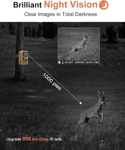 KJK Trail Camera WiFi 8K 84MP with 64GB Memory Card, Game Camera with Night Vision, 0.05s Trigger Motion Activated, IP67 Waterproof 130°Wide-Angle 42pcs No Glow Infrared LEDs for Wildlife Monitoring in Saudi Arabia