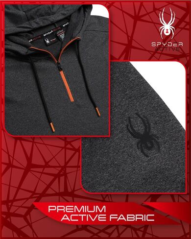 Spyder Mens Quarter Zip Sweatshirt - Lightweight Active Pullover Hoodies for Men - Mens Hoodie for Running Training & Workout in Saudi Arabia
