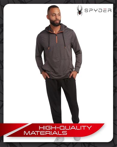 Spyder Mens Quarter Zip Sweatshirt - Lightweight Active Pullover Hoodies for Men - Mens Hoodie for Running Training & Workout in Saudi Arabia