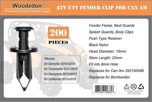 120 Clips with Remover for Can Am 293150089 ATV UTV Fender Clip Fit 8mm 5/16 inch Hole Body Rivet Push Pin for Can Am Commader Maverick Renegade Outlander for Bombardier Splash Guard Retainer in Saudi Arabia