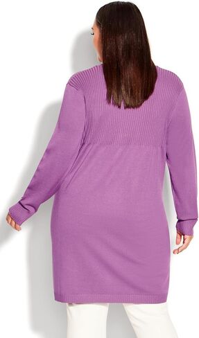 Avenue Women's Plus Size Cardi Mila Rib Detail in Saudi Arabia