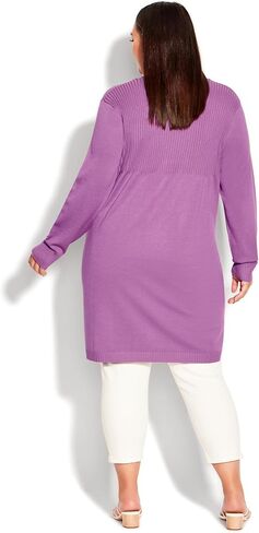 Avenue Women's Plus Size Cardi Mila Rib Detail in Saudi Arabia