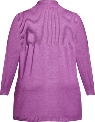 Avenue Women's Plus Size Cardi Mila Rib Detail in Saudi Arabia