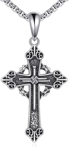 Turquoise Cross Necklace Sterling Silver Western Turquoise Cross Pendant Cross Jewelry Gifts in Kuwait