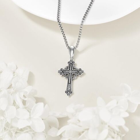 Turquoise Cross Necklace Sterling Silver Western Turquoise Cross Pendant Cross Jewelry Gifts in Kuwait