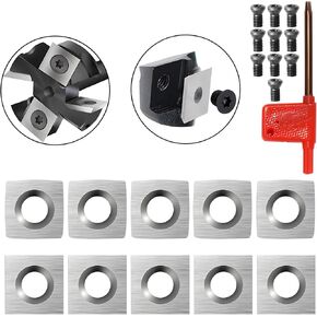 OUYANG 20 Pcs Tungsten Carbide Cutters Inserts Set for Wood Lathe Turning Tools, Indexable Replacement High Strength Fits for DIY Woodworking Lathe Wood Turning Finisher Hollower Tools (Silver)