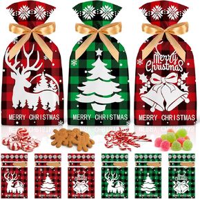 PADELO 30 Pcs Halloween Goodie Bags - Happy Halloween Treat Bags Bulk, Plastic Halloween Drawstring Gift Goody Candy Cookies Party Favor Bags for Kids Trick or Treat Halloween Party Favors Supplies