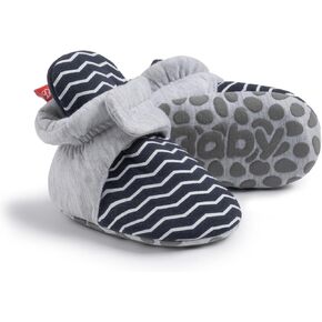 HsdsBebe Unisex Newborn Baby Cotton Booties Non-Slip Sole for Toddler Boys Girls Infant Winter Warm Fleece Cozy Socks Shoes