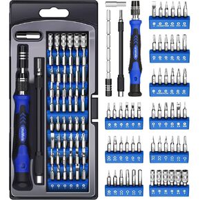 80 IN 1 Professional Computer Repair Tool Kit, Precision Screwdriver Set with 56 Bits, Magnetic screwdriver set Compatible for Laptop, PC, MacBook, Tablet, iPhone, PS4, and Other Electronic Repair