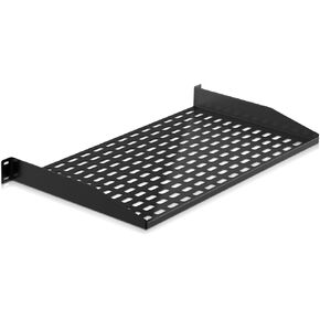 Pyle 19-Inch 1U Server, Vented Shelves for Good Air Circulation Cantilever Wall Rack, Universal Device, Cabinet Shelf, Computer Case Mounting Tray, Black (PLRSTN14U)