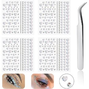 Face Gems Lip Stud Fake Nose Stud Eyebrow Stud Rhinestone Sticker 3D Non Piercing Nose Stud Stick on Silver Belly Button Sticker for Face Eye Makeup Nail Reusable Decorative Jewels for Body in Kuwait