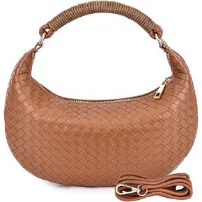 Woven Tote Bag for Women Fashion PU Leather Handbag Hobo Hobe Dumpling Bag Ladies Woven Shoulder Bag