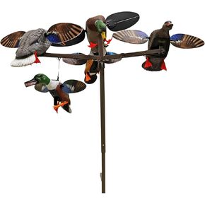 MOJO Outdoors New Flock A Flicker 2 Motion Spinning Wing Duck Decoys (4 Pack), Brown (HW2531)