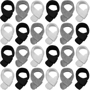 Liitrsh 24 Pcs Kids Scarf Bulk, 47 Inch Long Toddlers Winter Knitted Scarf Thick Warm Scarf Winter Neck Warmer Scarves for Girls and Boys, 8 Color