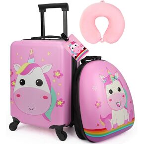 emissary Kids Luggage With Wheels For Girls, Unicorn Kids Luggage Set, Childrens Luggage For Girls With Wheels, Kids Suitcases With Wheels For Girls, Toddler Suitcase For Girls, Travel Luggage For Kid