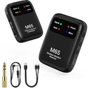 Keten Wireless in Ear Monitor System, 2.4G Automatic Pairing IEM System for Musicians with Transmitter & Beltpack Receiver, Lightweight and Portable for Live Performance, Band, Studio