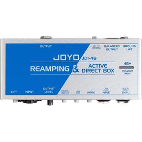 JOYO Passive Reamping and Phantom Powered Active Direct Box, Re-Amping Direct Box with 6.35mm and XLR Input 2 in 1 for Guitarist Bass Performance or Recording (JDI-48)