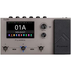 FLAMMA FX150 Multi Effects Processor Electric Guitar Pedal with Amp Modelling Cabinet Simulation Global EQ Touchscreen 160 Built-in Effects 180 Editable User Effects Slots Looper Main I/O Ports