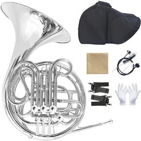 Double French horn 4 Keys F/Bb Flat Brass French Horn Orchestral Musical Instruments With French Horn Case Mouthpiece Brush Tuner Gloves Mute Silencer