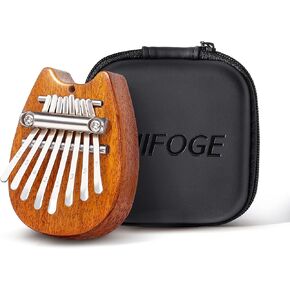 Mini Kalimba Thumb Piano 8Keys Wooden,Exquisite Finger Piano with Lanyard Waterproof Protective Box,Musical Instrument,Gift for Toddler Child Valentines Adult Beginners