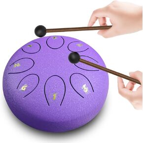 REGIS rain drum for outside，Steel Tongue Drum 8 Notes 6 Inches Chakra Tank Drum Steel Percussion Padded Travel Bag and Mallets，Musical Education Entertainment Meditation Yoga Zen Gifts(malachite)