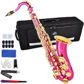 EASTROCK Tenor Saxophone Black/Golden B Flat Tenor Sax Professional Tenor Saxophone for Beginners Students Kids and Musicians with Carrying Case,Mouthpiece,Reeds,Cushion Pads,Cleaning Kit,Neck Strap